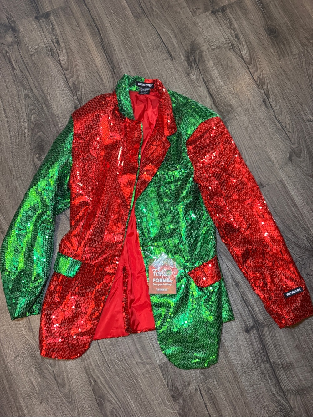 Red & Green Sequin Blazer